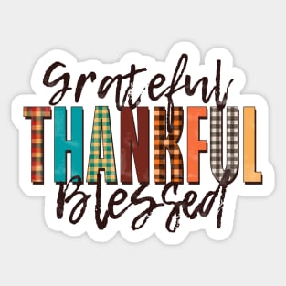 Grateful Thankful Blessed Sticker